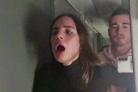 Slut gets fucked in the train toilet