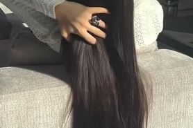 Cum in that silky hair