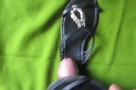 Slapping cock with sandal