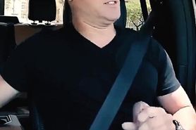 jerk off in the car and cum on shirt