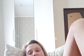 Queen Oksana plays with large eggplant