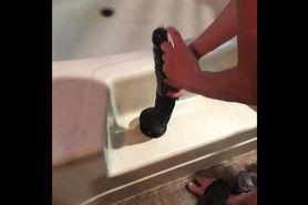 a milf mast with 14 inch black dildo 4710