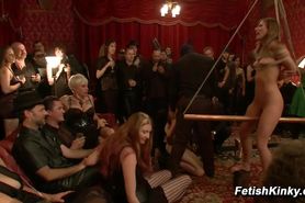 Katie Kox and Nat Turnher in wild upper floor party wit