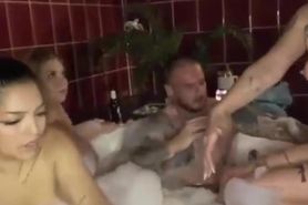 Two sluts take bath and take turns getting pounded hard