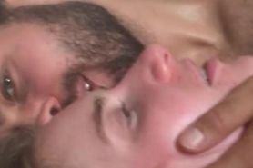 Fucking girlfriend with dildo and eating her pussy