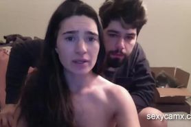 Horny Brunette Gets Facial After Blowjob and Hard Pound