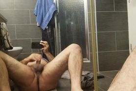 Bi mature man jerking on the floor