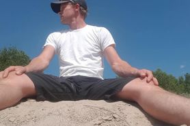 a man piss and cum on river bank outside 445