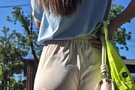 candid butt nice girl in pants on street