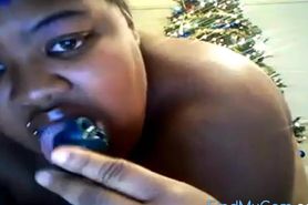 Black BBW Tests Her New Sex Toy on Webcam