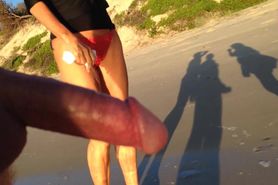 Public erection CFNM flasher nudist for 2 matures