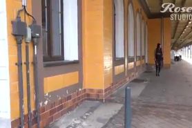 street hooker walks in horny outfit