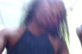 Ebony teen slut takes hard pounding with big black cock