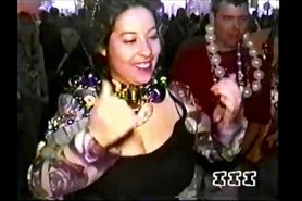 Tina Hernandez showing off her big titties at mardi gra