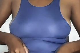 Super Hot Masked Nairobi Ebony Playing Pussy Swimsuit