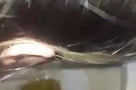 Belen tried to clean toilet