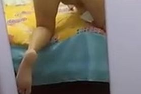 Anal play in front of the mirror