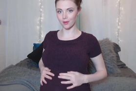 Petite Pregnant Girl Showing Off Bump