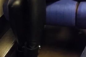 sexy Train Teen in Leather Leggings