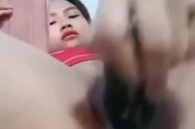 Asian masturbates and is wet