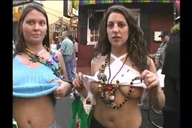 Teresa DiDomenico shows off her pierced tits at mardi g