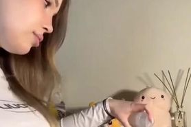 Dildo in a tight hole