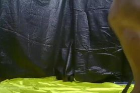 Getting spanked by a large fan automatic whip machine