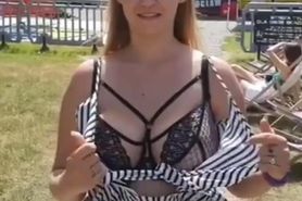 Blonde girl boobs flash compilation 2