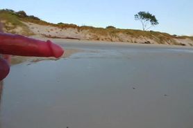 Public erection flasher exhibitionist CFNM beach encoun