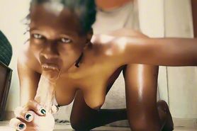 Super Hot Nairobi Ebony Dildo Sucking BJ