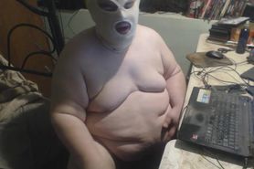 FatAssSmallDick shows his big man tits wets them plays 