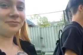 a teen strips outside 227