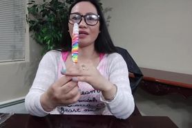 Asian licks candy