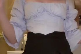 Tgirl teasing and jerking