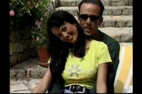 Hot Chick in Jeans Fucks Outdoors