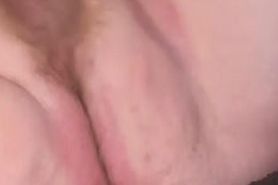 Hands free cum with a cucumber