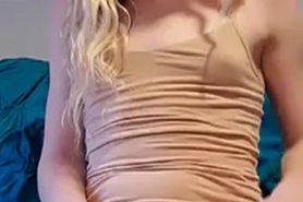 Blonde jerks off