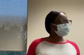 Ebony women exposes at work
