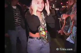 vicky Zaccaria joins in the titty flashing fun at mardi