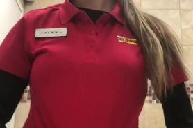 a hot teen strips at work on selfie 3288