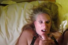 cumslut Beth sucks cock then gets a big messy cum facia