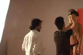 Hungarian goddess strips from military outfit 