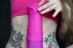 Handleling my biggest dildo ever