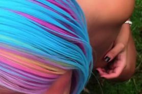 En el patio de la casa