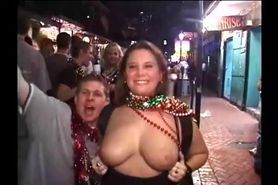 Brandy Westerman Stiffler showing tits at mardi gras