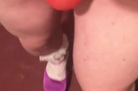 walking in heels and thong