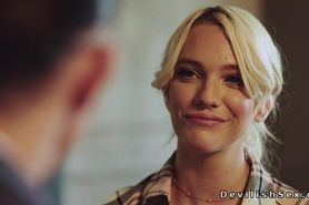 Hairy pussy busty babe Ryan Reid gets rough fucked by b