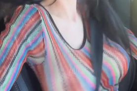 Teen Shakes Massive Tits While Driving