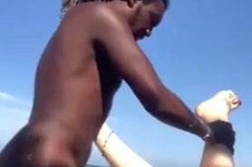 Tourist Blonde Girl Fucked on the Beach by Jamaican Big