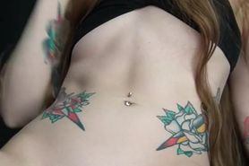 Dildo throat gagged and cumming watching hentai